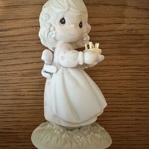 Precious Moments May Your Birthday Be a Blessing 524301 Girl with Birthday Cake